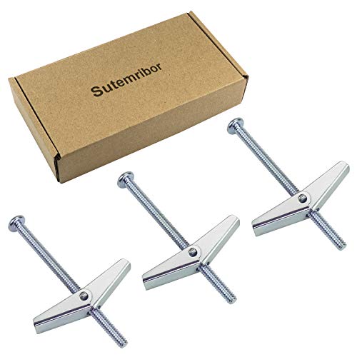 Sutemribor 3/16X3-Inch Toggle Bolt and Wing Nut 50 Pack