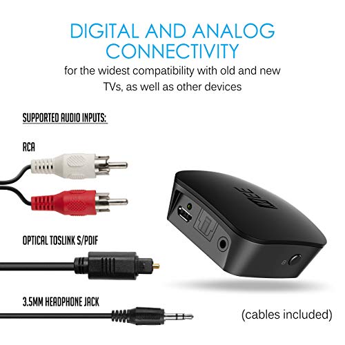 MEE audio Connect T1M3 Bluetooth Wireless Headphone System for TV - Includes Bluetooth Wireless Audio Transmitter and Matrix3 Wireless HD Headphones w/aptX Low Latency Technology - Thumbnail 5