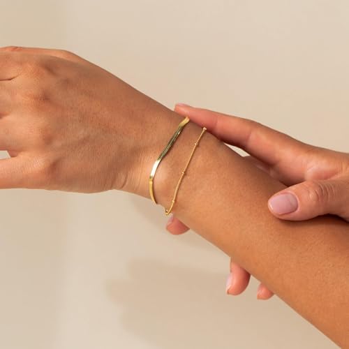 Dainty Gold Bracelets Stack for Women- 14K Gold Plated Bracelet Set Stainless Steel Chain Bracelet Dainty Gold Waterproof Jewelry Sets For Women's Fashion 2025 Trendy4