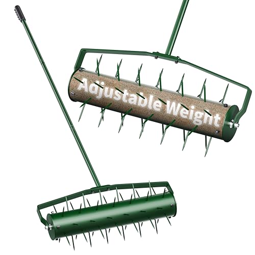 Ahxuvan 21” Lawn Aerator, Heavy-Duty Manual Lawn Aerator Tool with 50” Metal Handle for Lawn Care, Grass Aerator Lawn Aeration Machine for Garden, Yard, Cropland to Loose Soil