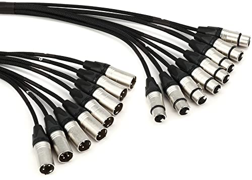 JUMPERZ J8CHXM-XF-3 8-channel XLR Male to XLR Female Snake - 3 foot
