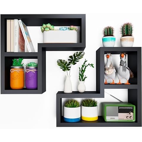 ENPKLUTE Nice Cube Wall Mount Shelves Set of 2, L Shaped Square Shelves for Wall, Rectangular Box Decorative Shelves for Living Room, Bedroom, Office, Bathroom, Entryroom Cover