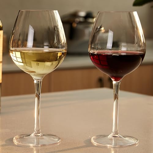 MICHLEY Unbreakable Stemmed Wine Glass 100% Tritan Plastic Dishwasher available Glassware 15 oz, Set of 6 - Image 5
