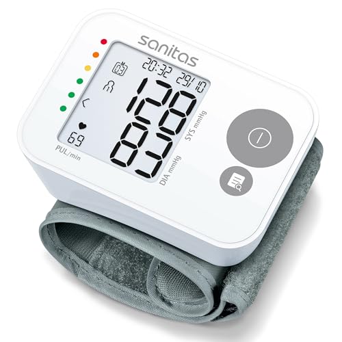 Sanitas SBC 22 Handgelenk-Blutdruckmessgerät (vollautomatische Blutdruck- und Pulsmessung, Warnfunktion bei möglichen Herzrhythmusstörungen)