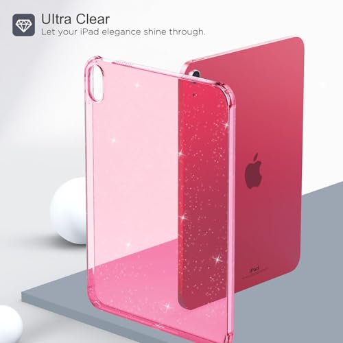 Image of MOCA Case for iPad 6th 5th Generation (iPad 9.7 inch, 2018 /2017), AIR 2 Impact Resistant, Slim, Lightweight Glitter Case (Pink, ipad 9.7 inch)