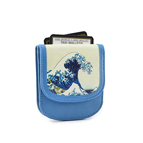 Taxi Wallet® TW04-HOKUSAI WAVE - Soft Leather (Van Gogh) - Compact, Front Pocket Folding Wallet - For Cards, Coins, Bills, ID (Men & Women)
