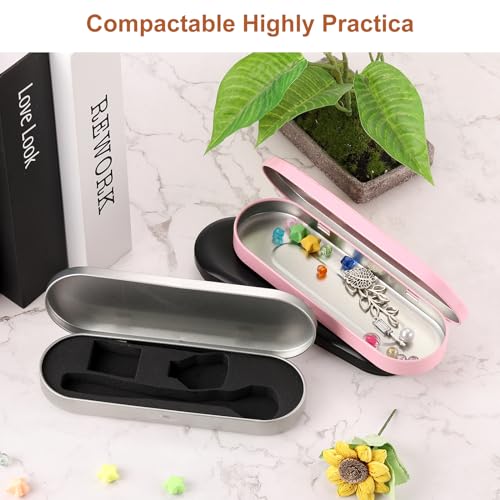 Image of uxcell Metal Tin Box Containers, 6.9x2.4x0.7 Inch Golden Rectangular Empty Hinged Tins Box Home Organizers for Pen Makeup Brushes