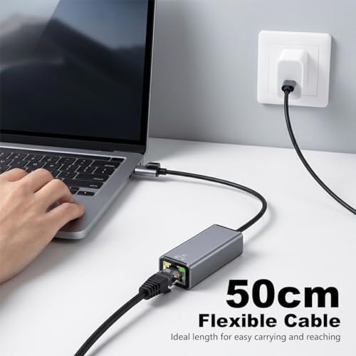 Image of Verilux RJ45 Ethernet Adapter PD 20W 480Mbps 50CM Compatible with iOS Devic