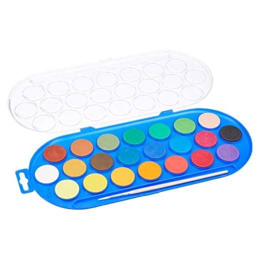 PRIMO Morocolor, Acuarelas para niños en Colores Pastel, Paleta de Acuarela de 22 Colores, tabletas de Acuarela de Pigmento de Ø 30 mm de Alto, Colores Brillantes y Brillantes, Made in Italy