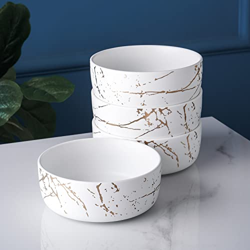 Stone Lain Modern Gold Splash Exquisite Fine China Dinnerware Set, 16 Piece - Service For 4, White & Gold #TOP2