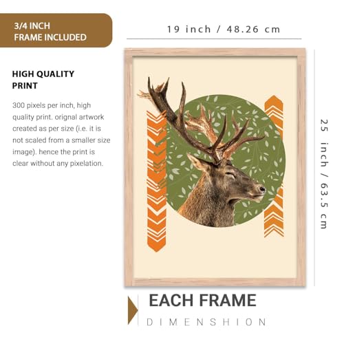 Image of kotart Paintings Modern Art Wall Decor Framed Paintings for Bedroom Room Living Room - Framed Wall Posters /Paintings with Frame - Painting for Wall Decoration - Set of 3 - D (Art 5, 19x25 inch)