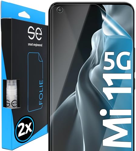 2x se® Protector 3D Transparente para Xiaomi Mi 11 5G, Autorreparable, Compatible con Huellas y FaceID, Instalación sin Burbujas, Ultranítido, Resistente a Golpes y Arañazos, Matériau TPU