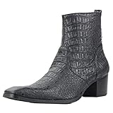  Suetar Herren Wild Schlange und Krokodil Stil Handgefertigte Leder Cowboystiefel JY008,Krokodil-Stil,42 EU