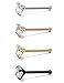 Jstyle 22G 4 Pcs Stainless Steel Nose Studs Rings Piercing Body Jewelry 2.5mm