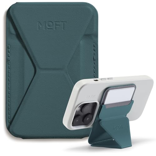 MOFT Porte Carte Magsafe pour iPhone 17/16/15/14/13/12, Magsafe Wallet en MOVAS Cuir Végan, Magnétisme Utra-Puissant, Support Téléphone Portable à 3 Modes, 2 Supports de Cartes (Jungle)