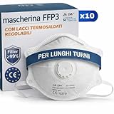 10 Mascherine FFP3 Certificate CE, Mascherina 5 Strati Con Valvola, Maschera Facciale di P...