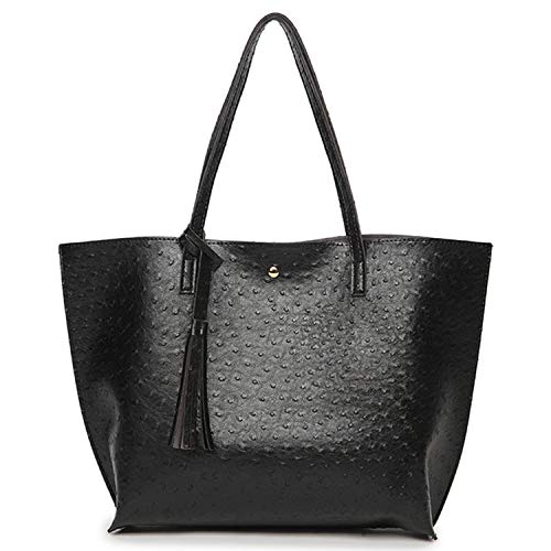JIAJIA Bolso de mujer Bolso de hombro de gran capacidad de PU Bolso de mensajero Bolso de cuero de viaje de compras de cuero de PU Bolso de almacenamiento de billetera for mujer de alta capacidad Bril