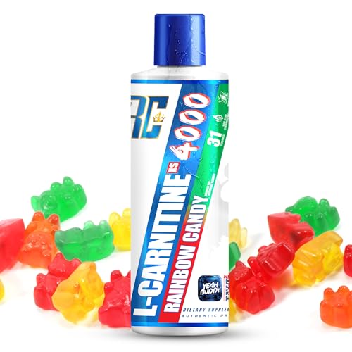 Image of Ronnie Coleman Signature Series L Carnitine XS 4000 Liquid, Stimulant Free, Sugar Free, Zero Carbs, Lean Muscle Strength Support for Men & Women,16 oz, Rainbow Candy