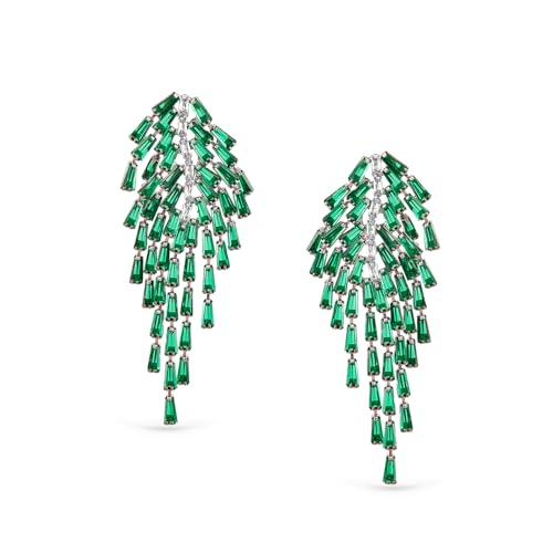 Image of Rubans Long Dangler Earrings Crystal & American Diamond Zirconia Jewellery Gift for Women & Girls