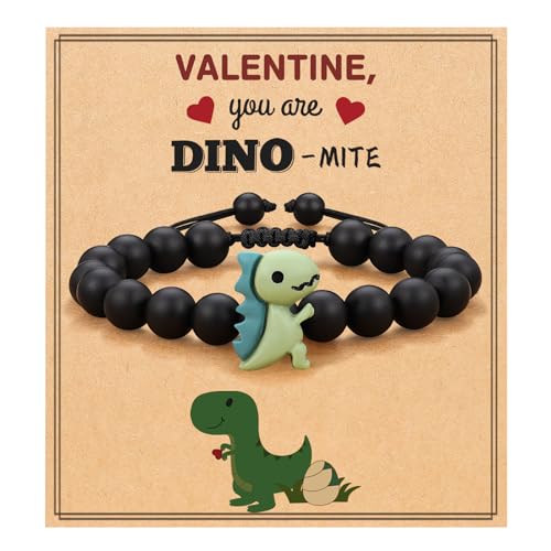 Image of Dinosaur Bracelet for Son /Grandson /Nephew /Brother on Valentines /Christmas /Birthday Graduation