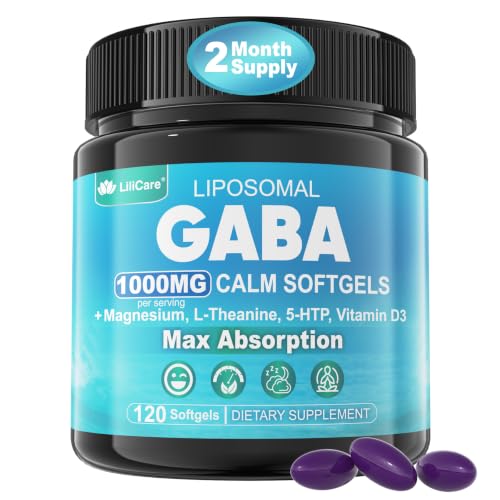 GABA Supplement 1000mg - Melatonin-Free Sleep Aid+Calm Mood Support,120Cts.