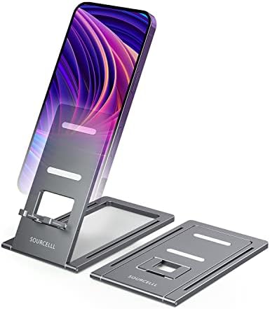 Cell Phone Stand for Desk,Adjustable Phone Stand Holder,Foldable Desk Phone Mount Stand Holder Compatible with Mobile Phones /4-10''Tablet,Portable iPhone Stand/Dock/Cradle,Versatile Phone Stand(Flat)