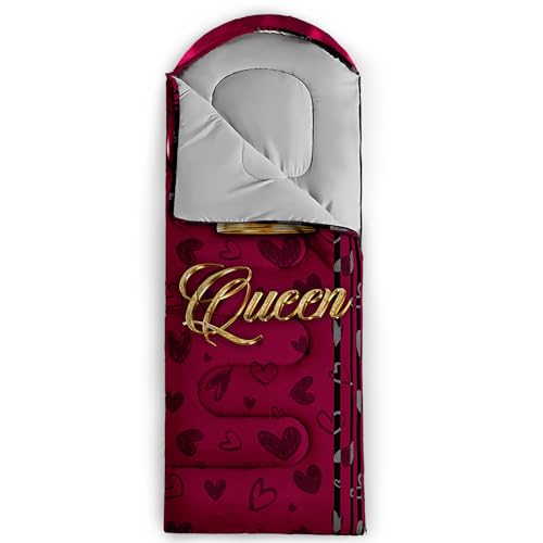 Image of QOOMO Ball Flower Camping Sleeping Bags,3 Season Warm & Cool Weather,Lightweight,Waterproof Sleeping Bags for Adults & Kids,Traveling,and Outdoors,Camping Gear Equipment
