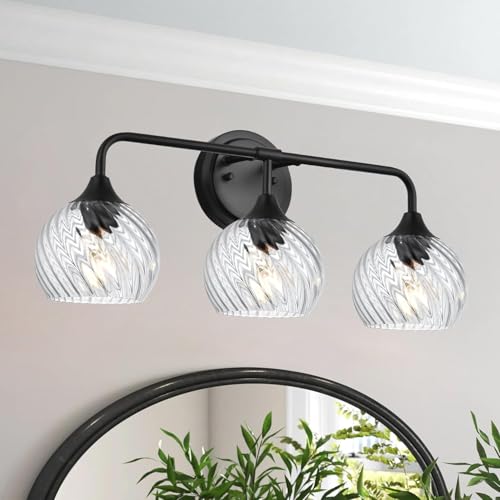 Image of Handblown Clear Hammered Glass Globe Shade- 1.65 inch Fitter Opening - Replacement Lamp Shade for Pendant Lights, Chandeliers, Wall Sconces, Vanity & Ceiling Fixtures (3 Pack)