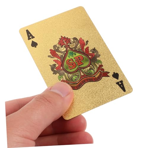 BESTonZON 5 Packungen Goldfolien Spielkarten Festival Requisiten Tischkarten Tricks Requisiten Brettspiel Pokerkarten Requisiten Pokerkarten Standard Spielkarten Pokertisch Trick – Bild 6