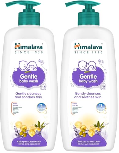 Image of Himalaya Gentle Baby Wash 400ml | No tears formula |with chickpea and Green gram| Cleansing baby's gentle skin (Pack of 2)