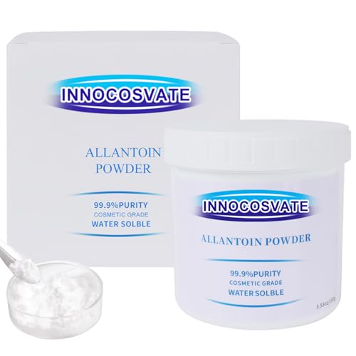 INNOCOSVATE Allantoin Powder 3.53 OZ 99.9% Purity Cosmetic Grade Multi-Action Skin Soothing & Conditioning Agent For DIY Skincare Hair Care & Cosmetic Formulations