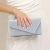 TOFBS Sac de Soirée Pochette Brillant Élégant Enveloppe Bandouliere Chaine Sac à Main de Soirée pour Femme Soirée Fête Mariage argent #4