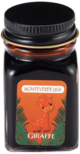 Image of Monteverde Jungle Fountain Pen Ink, 30ml, Giraffe (Orange) | Animal-inspired fountain pen ink with bold color, smooth flow, and creative writing personality.