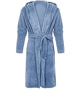 Muscularfit Erkek C&uuml;besi Peluş Tam Boy Polar Kap&uuml;şonlu Bornoz Rahat Yumuşak Sarıma Stil Kimono Spa Ba...