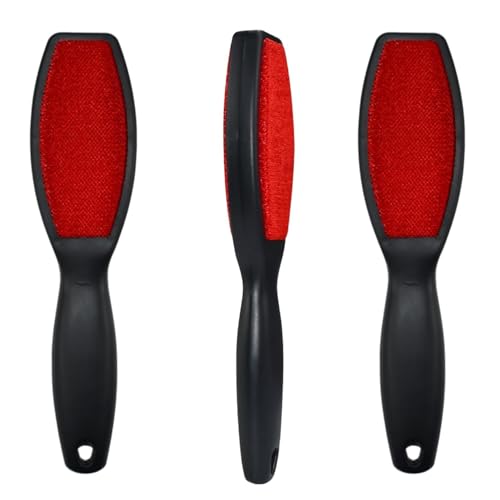 3 Pack Dual-Sided Fabric & Surface Cleaning Brushes for Pet Hair, Lint, and Dust Removal on Clothes, Furniture, and Cars