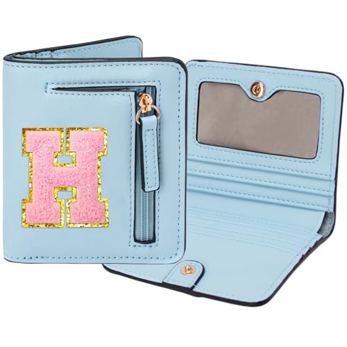 Image of Birthday Gifts for Teen Girl Kids Wallet Little Girl Wallets | Small Initial Kid Wallet for Girl Rfid Wallet Preppy Stuff Gifts for Girls 8-12 Blue H