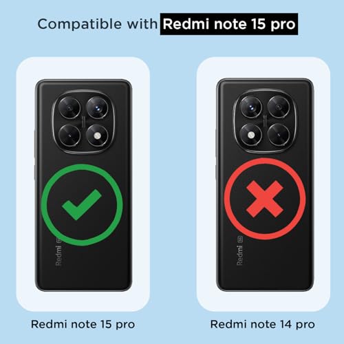 Image of Amazon Basics Back Cover for Redmi Note 15 Pro 5G PC + TPU Clear Transparent Raised Edges Shockproof Protective Phone Bumper Case (Transparent)