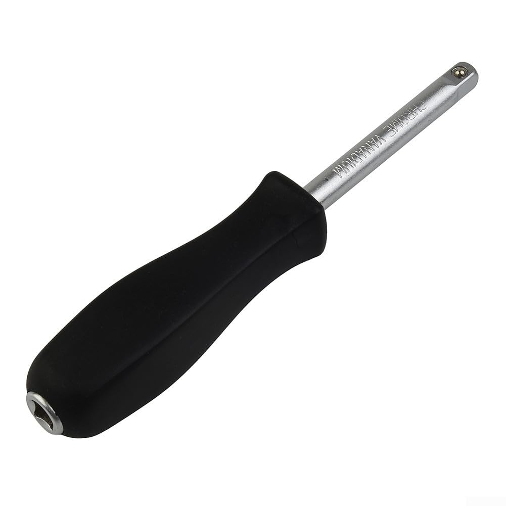 Manual Handle with 1/4 Inch Precision Drive 150mm Chrome Vanadium Steel Socket Drive Gadget Square Hand Device and Ratchet Screwdriver Adapter for Repair Space Mechanical Narrow