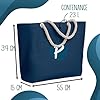 Sac de Plage Bleu avec Anse Corde Solène Parfaite – Toile de Coton – Grand Sac de Transport, Sport, Courses & Travail – Idée Cadeau Original Collègue, Anniversaire ou Départ Retraite #1