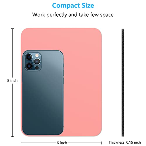 Dapesuom kleines Mauspad, 15,2 x 20,3 cm, mit Rutschfester Gummiunterseite, wasserdichtes Mini-Mauspad für Damen, Herren, kabellose Maus Laptops, Zuhause, Büro, Reisen, Dunkelrosa – Bild 3