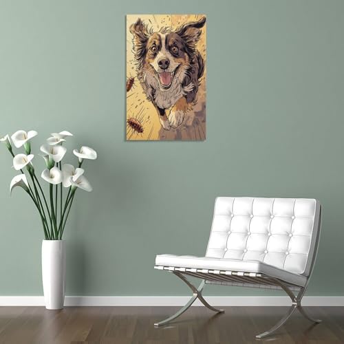 Toile Australian Shepherd premium 40x60 cm impression HD - 5