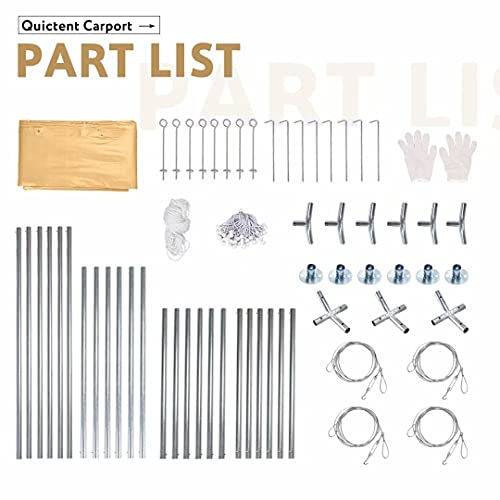 Quictent 10’X20’ Carport Heavy Duty Car Canopy Galvanized Car Shelter With Reinforced Steel Cables And Ground Bars #TOP6