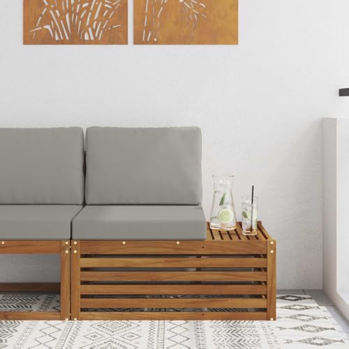 Canapé d'extérieur extrémité en bois naturel 91x63x73 cm - 3