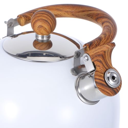 Hervidor de silbato de acero inoxidable blanco de 2.5 litros para cocinas modernas 4