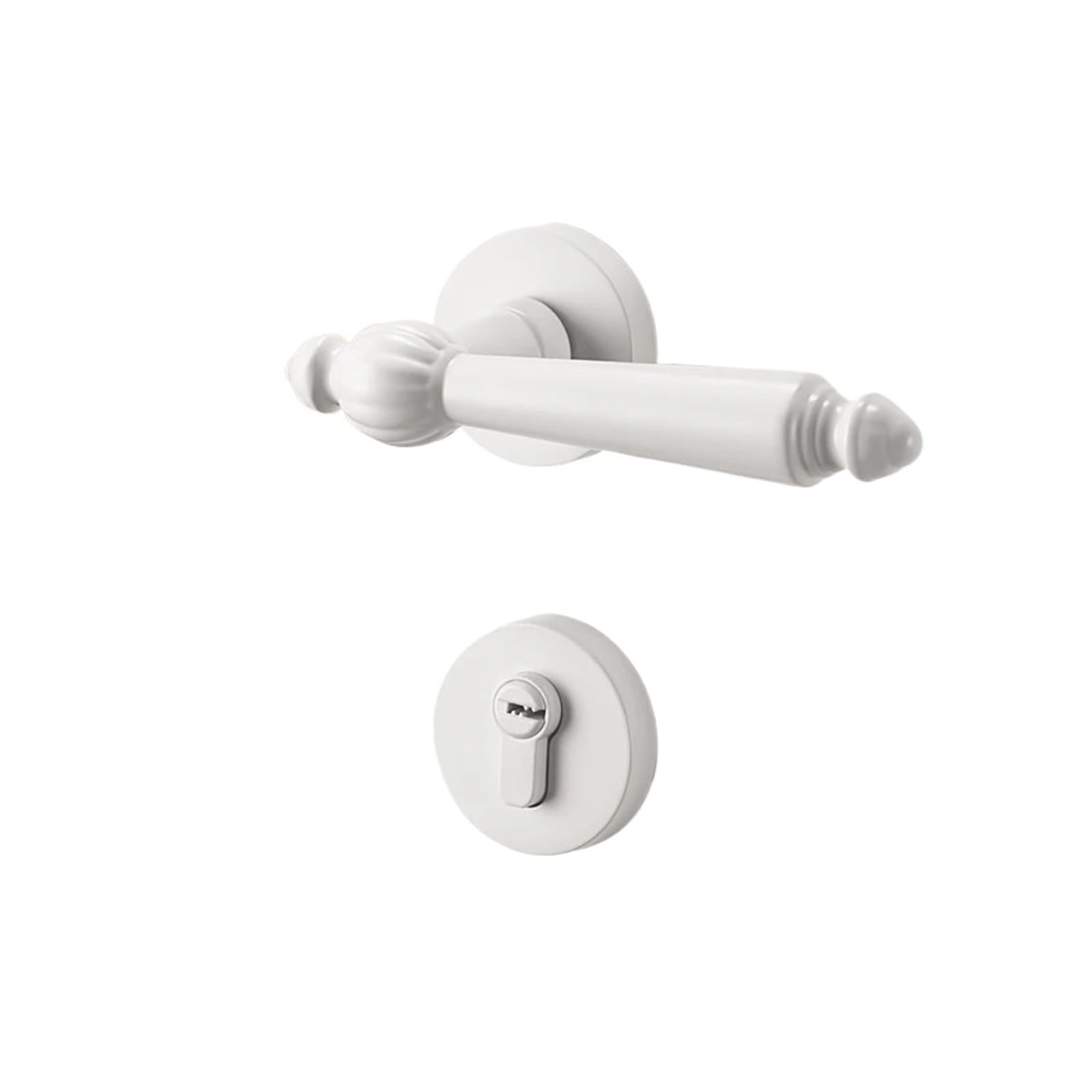 OPTEPYOE French Style Interior Wooden Door Split Lock Silent Handle(White)
