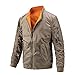 Ying Réversible Veste Homme Coupe Slim Simplicité Mode Couleur Unie Épaississement Homme Blouson Aviateur Col Montant Avec Fermeture Éclair Automne Hiver Quotidien All-Match Sport Veste E-Khaki L