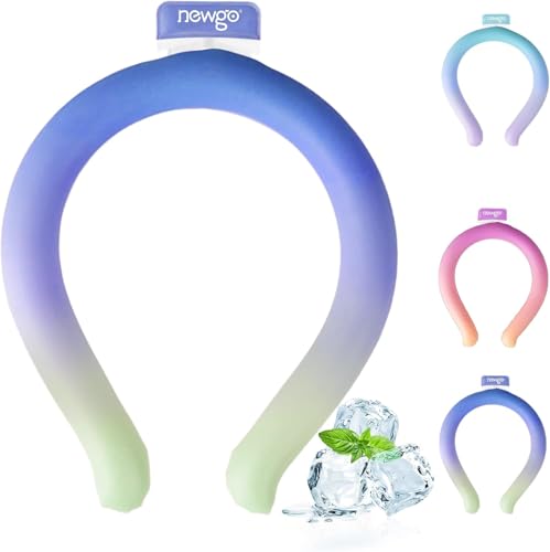 NEWGO Neck Cooling Tube Hands-Free Reusable Ice Ring Neck Cooler Wearable Cooling Wrap for Hot Weather Summer Outdoor Sports Heat Relief & Hot Flashes Eco-Friendly No Drip Design