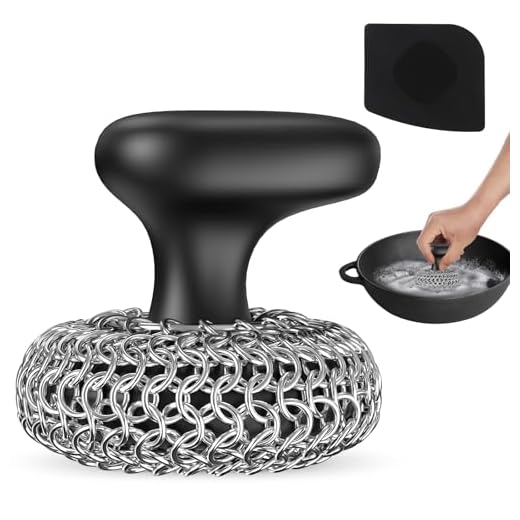 Cast Iron Scrubber Dish Scrub Brush 316 Chainmail Scrubber for Cast Iron