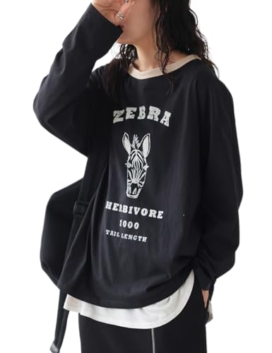 [antiqua] アンティカ Tシャツ アニマル カレッジロゴ ロンT レディース 長袖 AMA-00021 Free Size 05 シマウマのサムネイル