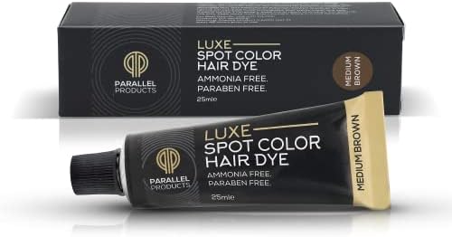 Parallel Products - Luxe Color (Medium Brown) - Cream Hair Dye - 25mL - Tint for Professional Spot Coloring - Covers Grey Hair - Root Touch-Up